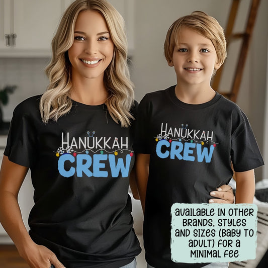 Hanukkah Crew Shirt, Hannukah,Chanukkah, Happy Hanukkah, Gift for Jews, Hanukkah Present, Dreidel, Hanukkah Family Shirts, Hanukkah Matching