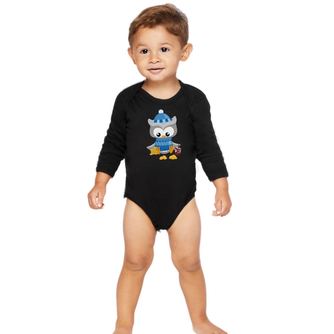 Hanukkah Owl Onesie, Hanukkah Onesie, Hannukah, Chanukkah, Happy Hanukkah, Gift for Jewish Baby, Dreidel, Gift for Hanukkah, Winter Owl