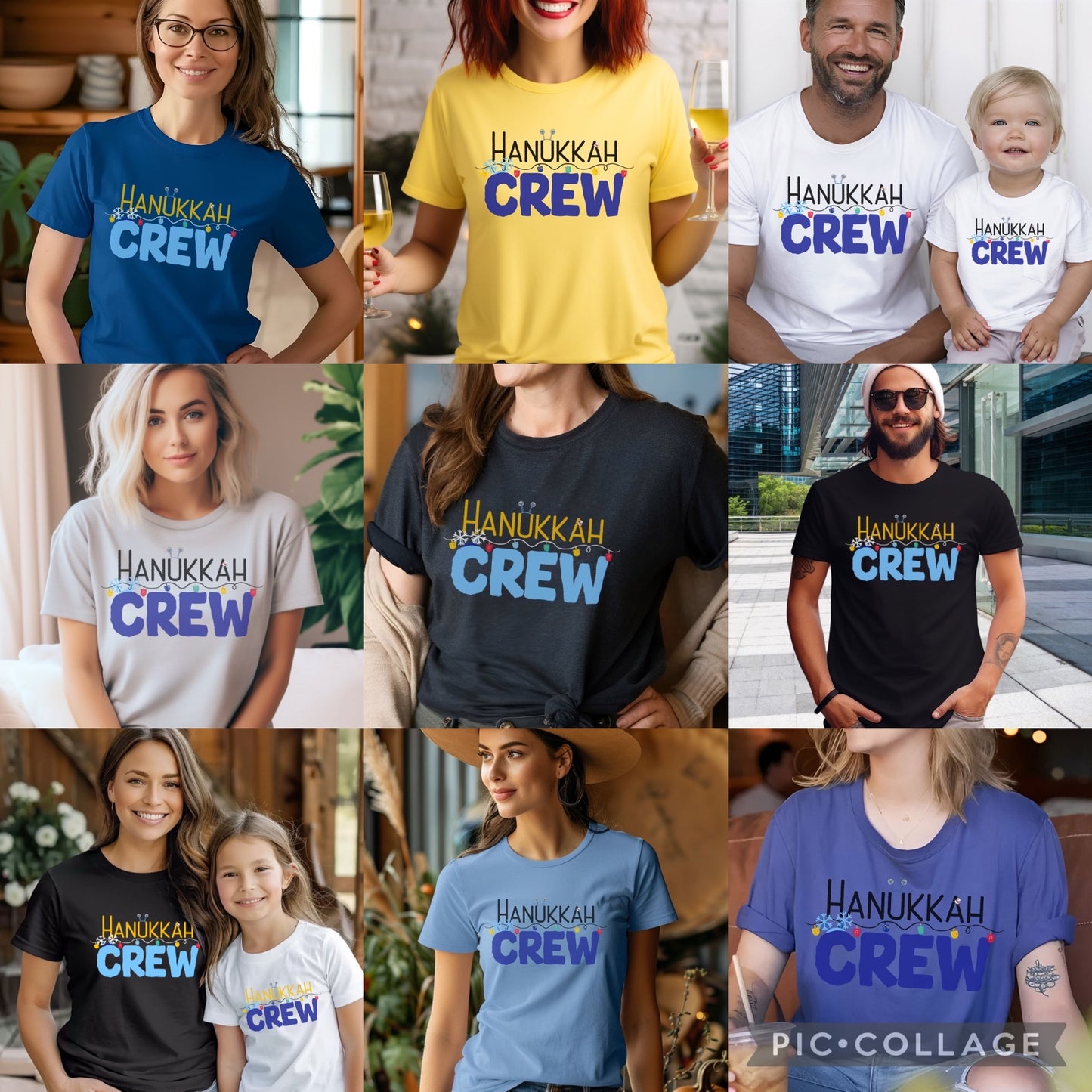 Hanukkah Crew Shirt, Hannukah,Chanukkah, Happy Hanukkah, Gift for Jews, Hanukkah Present, Dreidel, Hanukkah Family Shirts, Hanukkah Matching