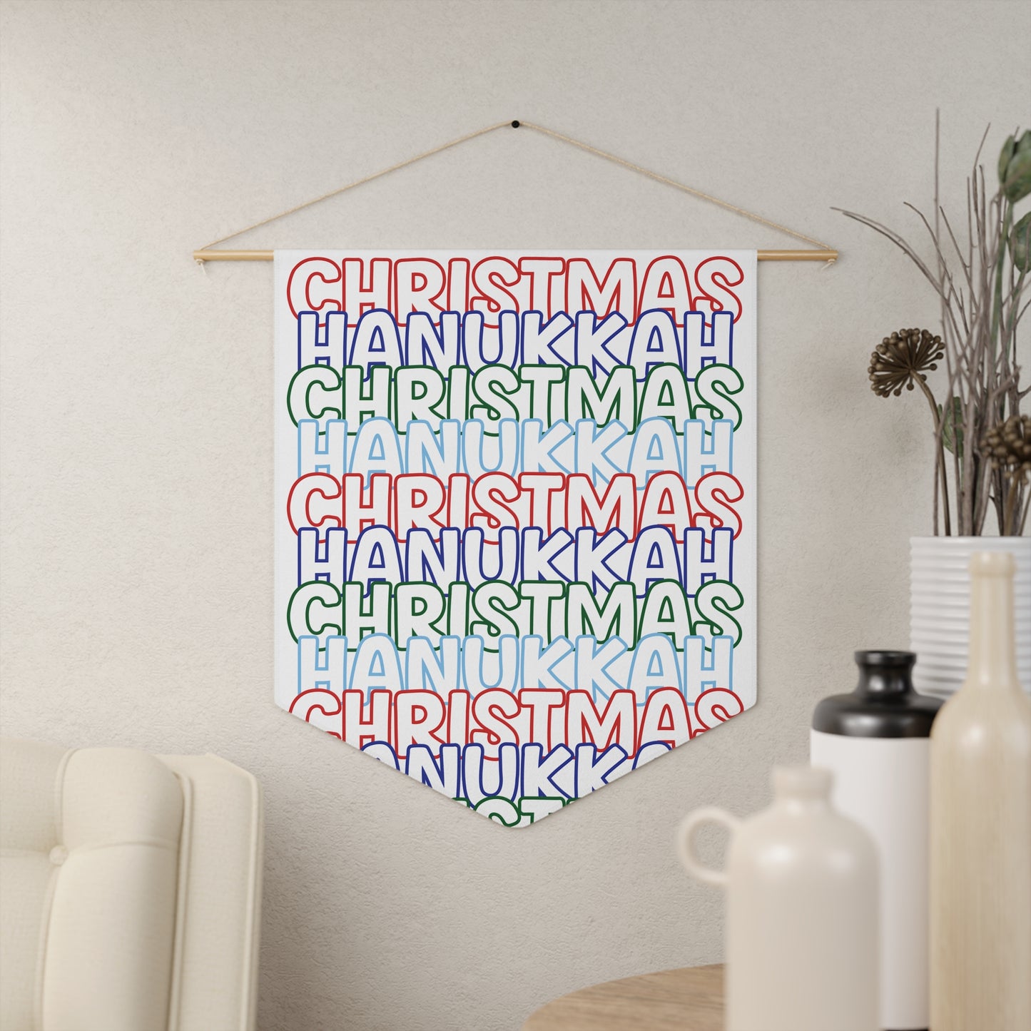 Christmas Hanukkah Banner,Happy Hanukkah, Gift for Interfaith Family , Gift for Chrismukkah, Hanukkah Decor, Christmas Decorations,Christmas