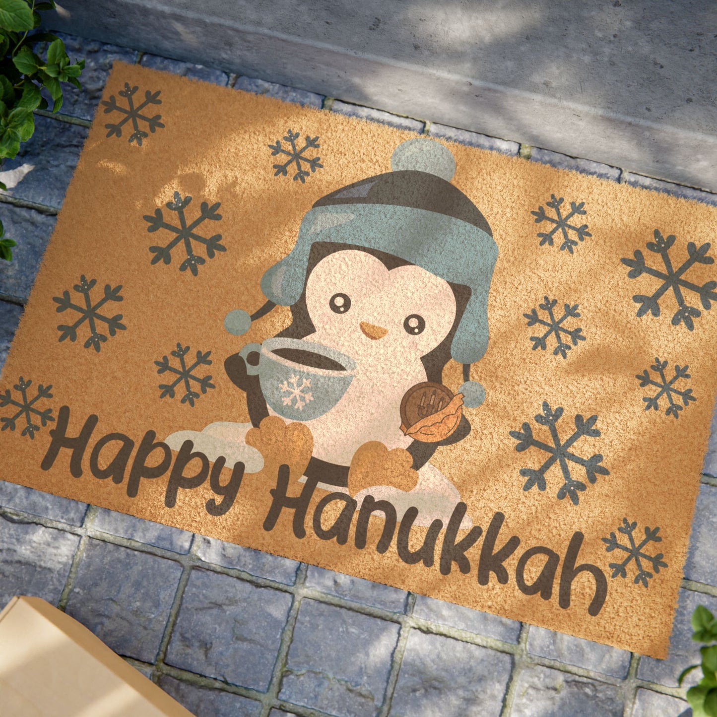 Hanukkah Doormat, Hanukkah Decorations, Chanukkah Decor, Hanukkah Gift, Happy Chanukah, Penguin Doormat, Winter Doormat, Hanukkah Sweatshirt