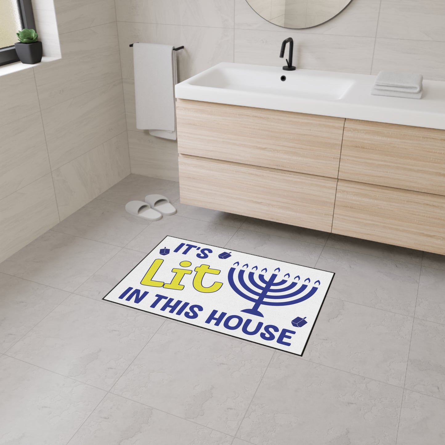 Hanukkah Heavy Duty Floor Mat, It’s Lit Door Mat