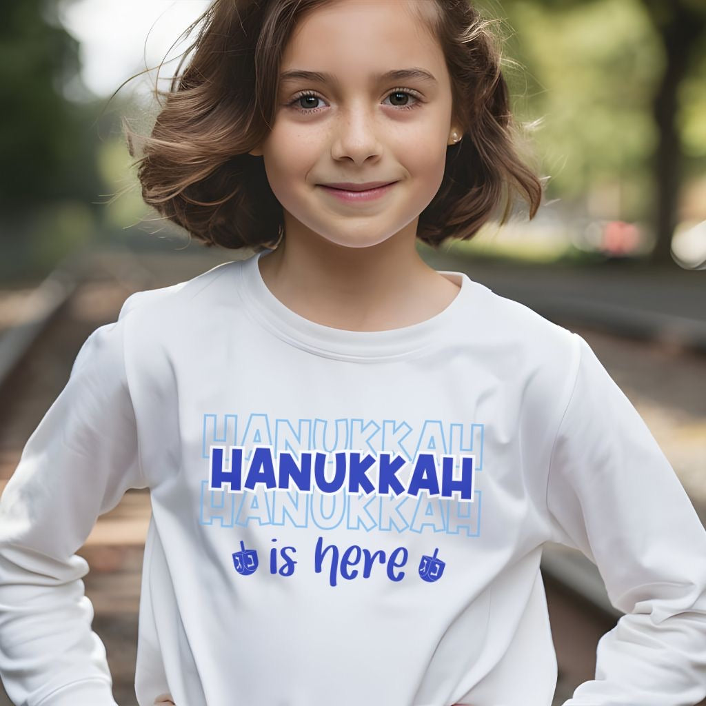 Hanukkah Shirt, Kids Hanukkah Shirt, Happy Hanukkah, Cotton Long sleeve shirt