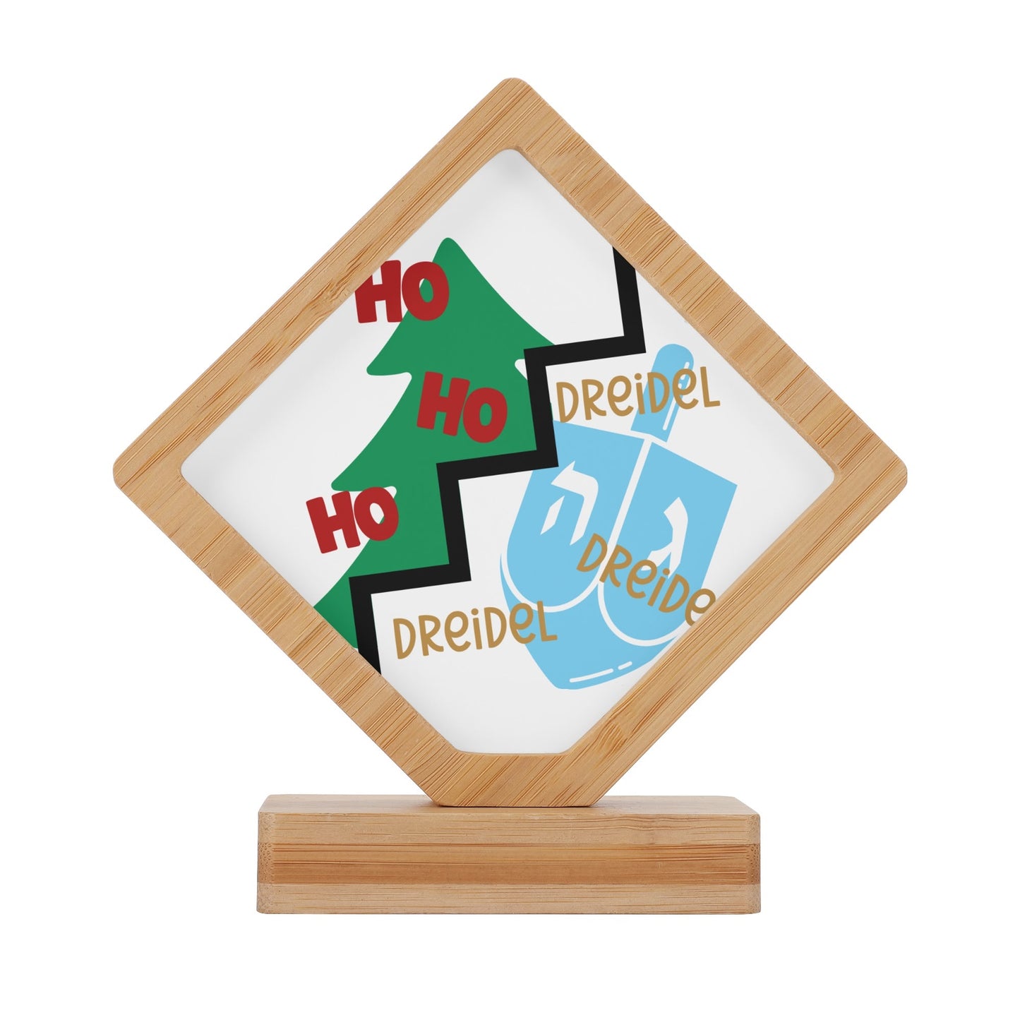 Hanukkah Christmas Chrismukkah Decoration Plaque Photo Frame Gift for Christmas Hanukkah