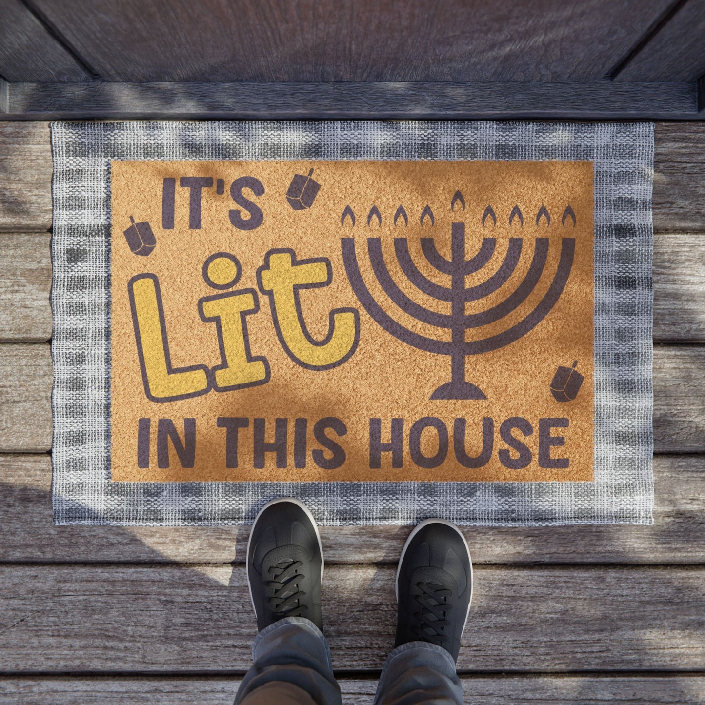 Hanukkah Doormat, Hanukkah Decorations, Chanukkah Decor, Hanukkah Gift, Happy Chanukah, Winter Doormat