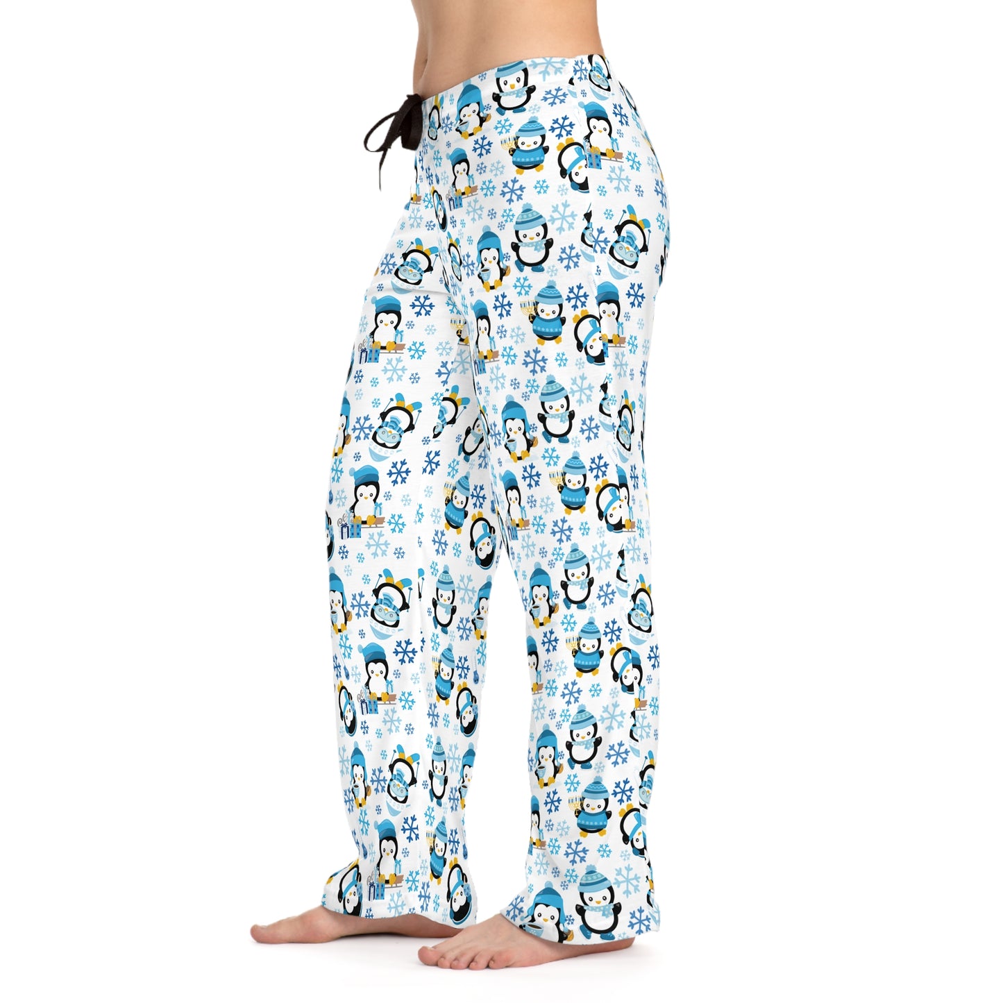 Hanukkah Penguin Women's Pajama Pants, Holiday Sleepwear, Festive Lounge Pants, Comfy PJ Bottoms, Winter Nightwear