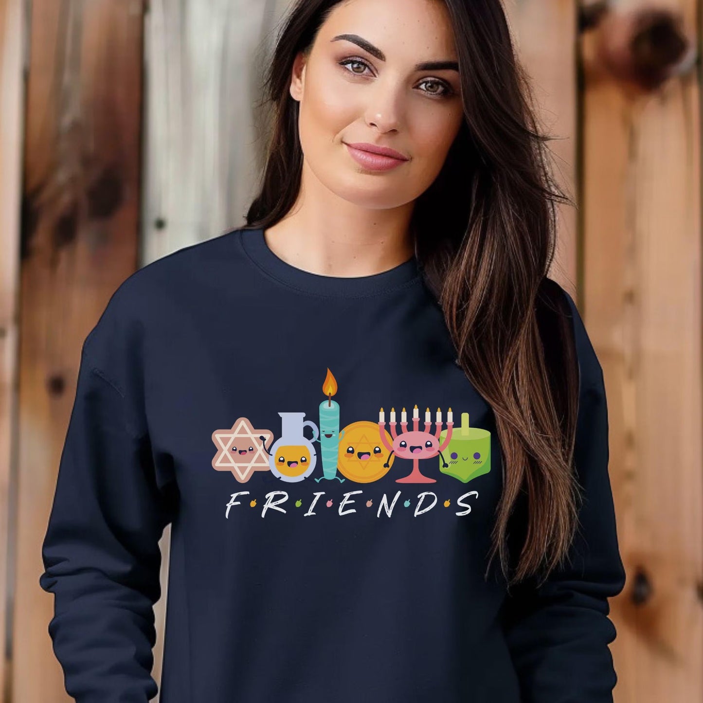 Hanukkah Friends Shirt, Funny Hanukkah Shirt, Chanukkah Shirt, Dreidel, Menorah, Gelt, Gift for Hanukkah, Gift for Jewish Person, Longsleeve