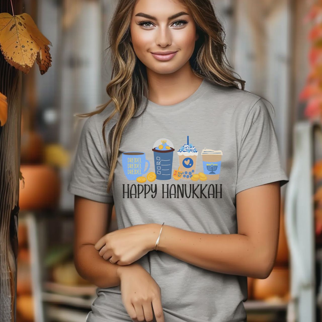 Hanukkah Shirt, Hanukkah Coffee Latte, Hannukah Shirt, Chanukkah Shirt, Happy Hanukkah, Festival of Lights, Gift for Jewish Person, Dreidels