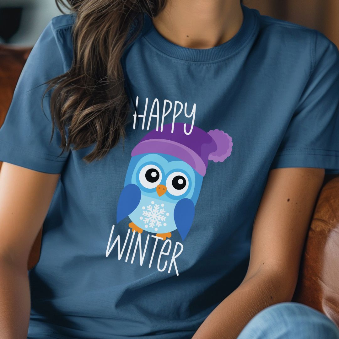 Winter Owl Shirt, Winter Shirt, Snow Shirt, Cute Winter Animals, Cute Winter Tee, Womens Winter Shirt, Christmas Shirt, Gift for Christmas