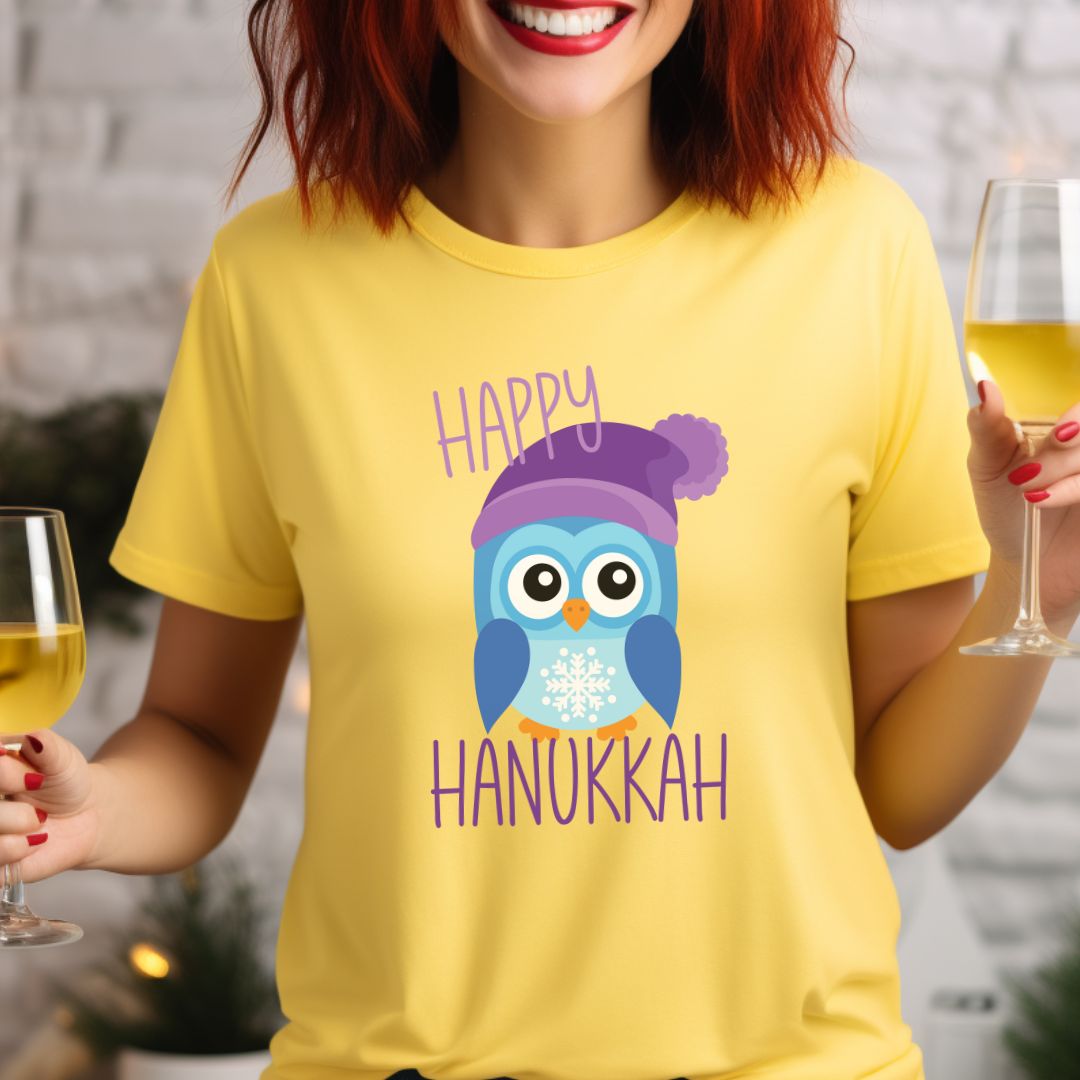 Hanukkah Owl Shirt, Hannukah, Chanukkah Shirt, Happy Hanukkah, Gift for Jews, Hanukkah Present, Hanukkah T-Shirt, Owl Tee, Owl Shirt, Winter