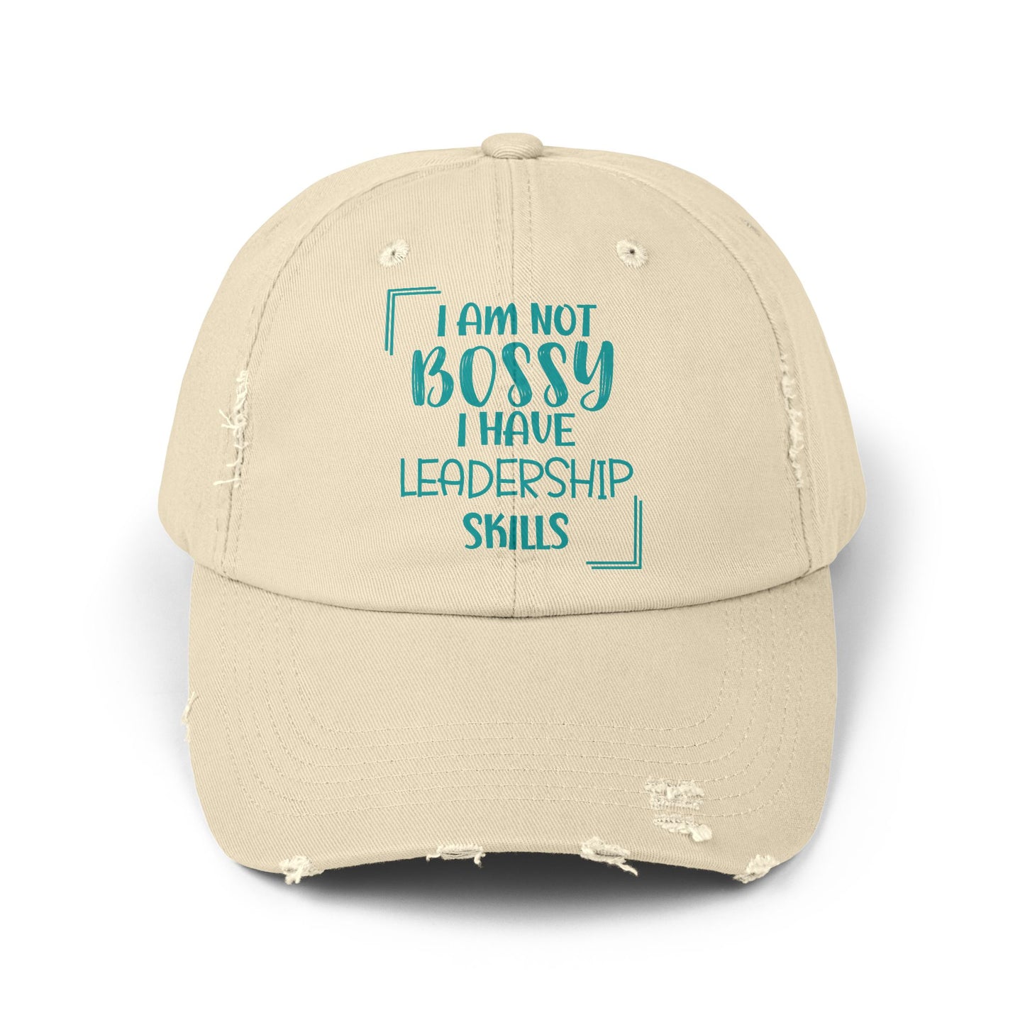 Leadership Hat, Bossy Hat, Funny Quote Hat, Sarcastic Quote Cap, Humor, Unisex Distressed Cap