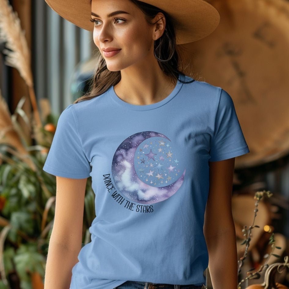 Celestial Moon Shirt, Mystical Moon Shirt, Dancing with Stars, Ethereal, Mystical Shirt, Boho Vintage Moon Shirt, Spiritual T-Shirt