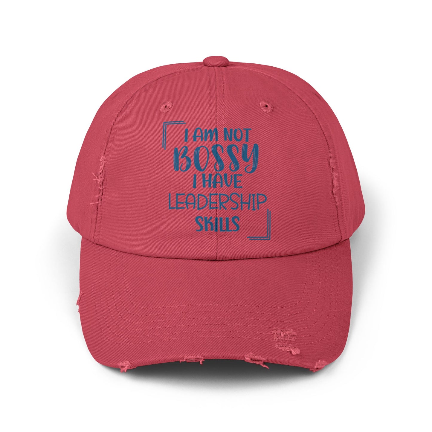 Leadership Hat, Bossy Hat, Funny Quote Hat, Sarcastic Quote Cap, Humor, Unisex Distressed Cap