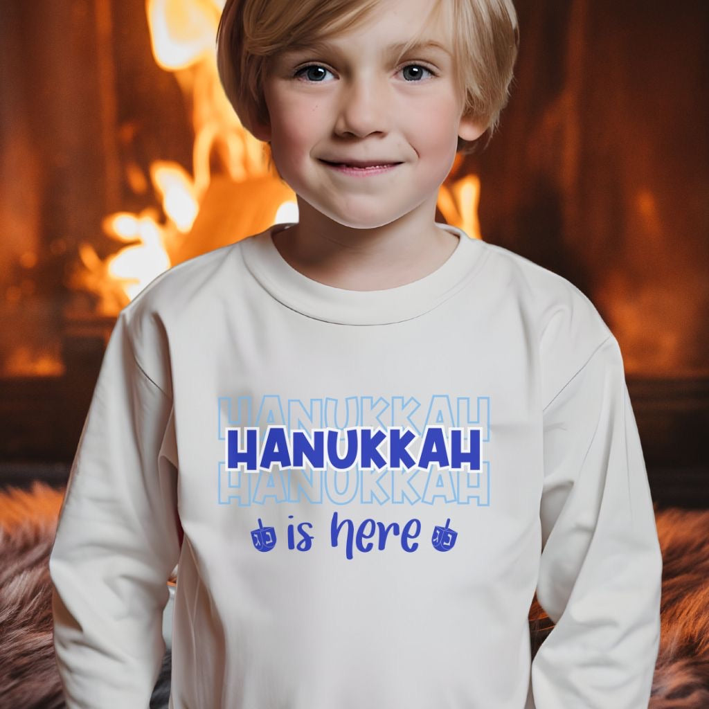 Hanukkah Shirt, Kids Hanukkah Shirt, Happy Hanukkah, Cotton Long sleeve shirt