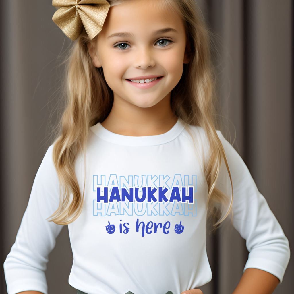 Hanukkah Shirt, Kids Hanukkah Shirt, Happy Hanukkah, Cotton Long sleeve shirt