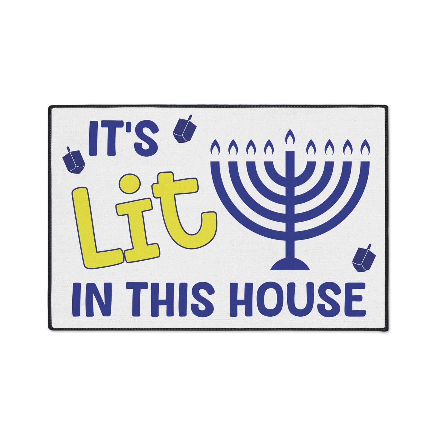 Hanukkah Heavy Duty Floor Mat, It’s Lit Door Mat