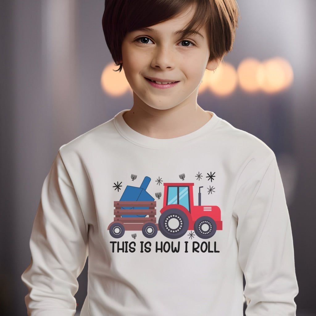 Toddler Hanukkah Shirt,Hanukkah Tractor, Hanukkah Shirt for Toddler, Hanukkah Shirt for Kid, Kids Hanukkah Tee, Happy Hanukkah