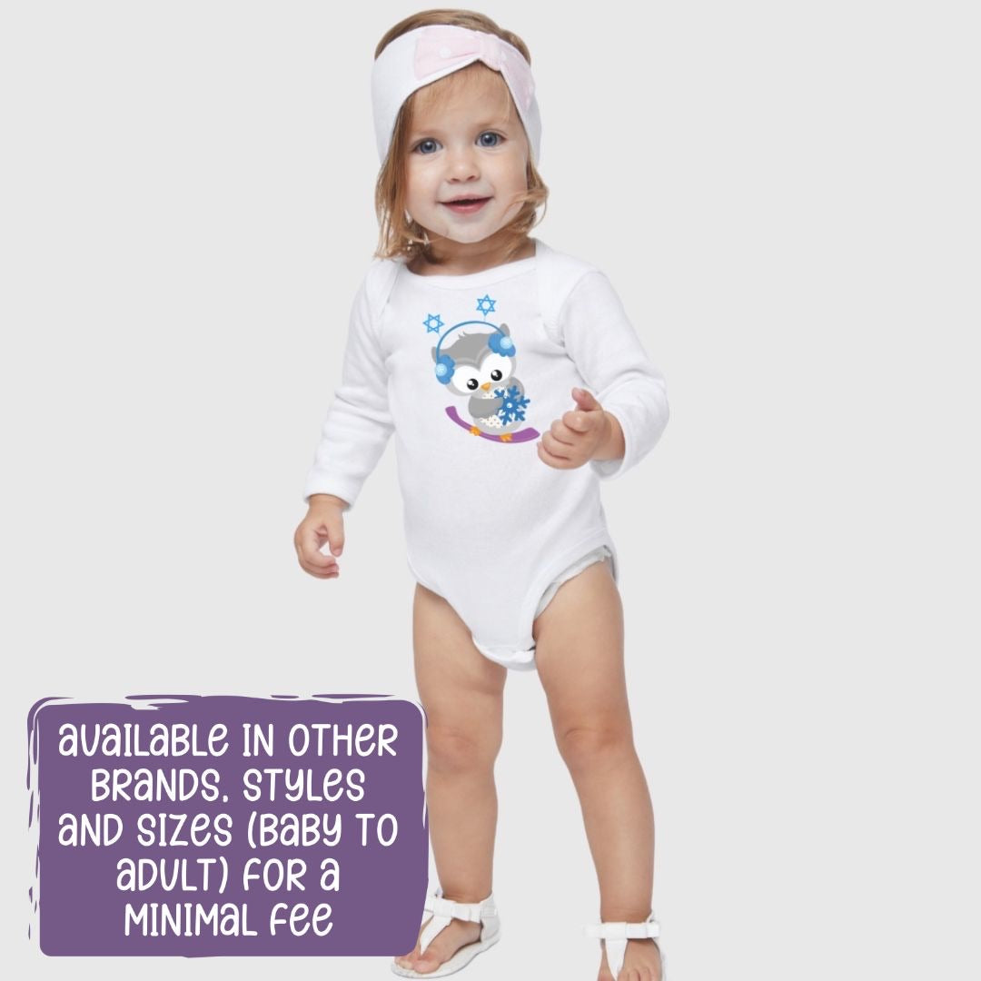 Hanukkah Owl Onesie, Hanukkah Onesie, Hannukah, Chanukkah Onesie, Happy Hanukkah, Gift for Jewish Baby, Dreidel, Gift for Hanukkah, Menorah