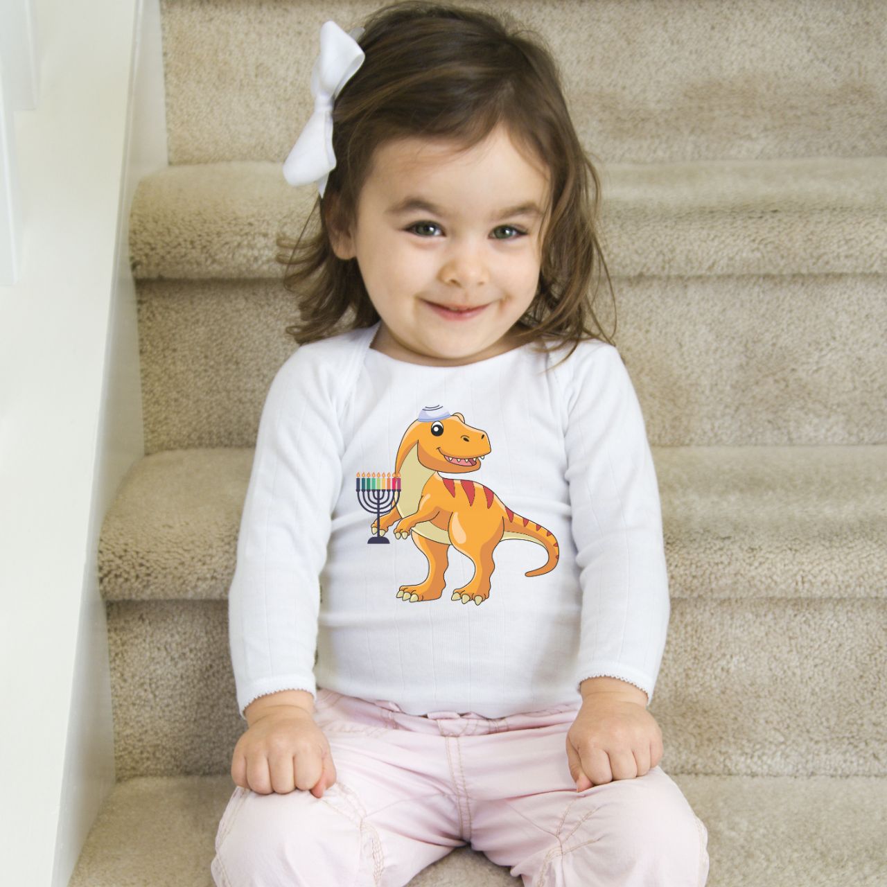 Hanukkah Dinosaur Onesie, Hanukkah Onesie, Hannukah Onesie, Happy Hanukkah, Gift for Jewish Baby, Gift for Hanukkah, Menorah