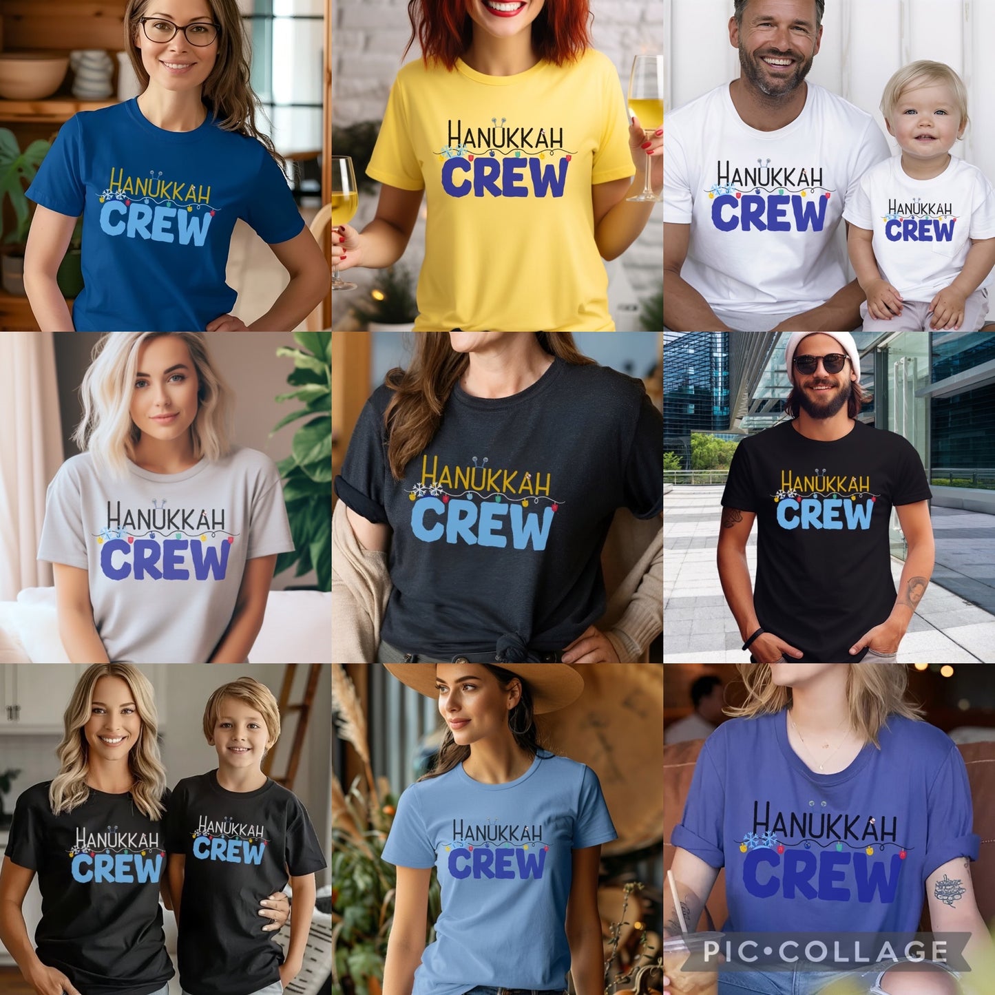 Hanukkah Crew Shirt, Hannukah,Chanukkah, Happy Hanukkah, Gift for Jews, Hanukkah Present, Dreidel, Hanukkah Family Shirts, Hanukkah Matching