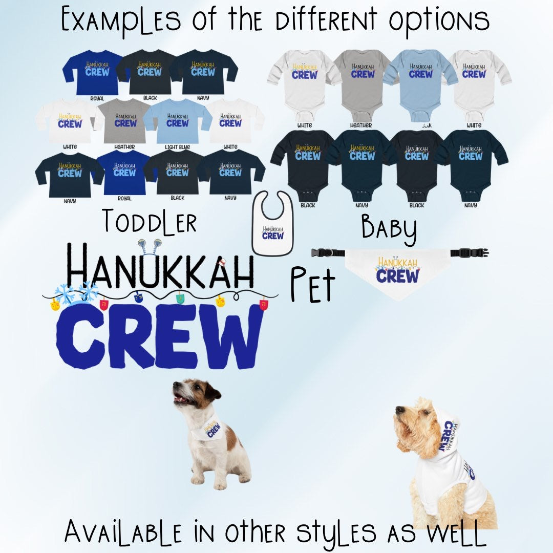 Hanukkah Crew Shirt, Hannukah,Chanukkah, Happy Hanukkah, Gift for Jews, Hanukkah Present, Dreidel, Hanukkah Family Shirts, Hanukkah Matching