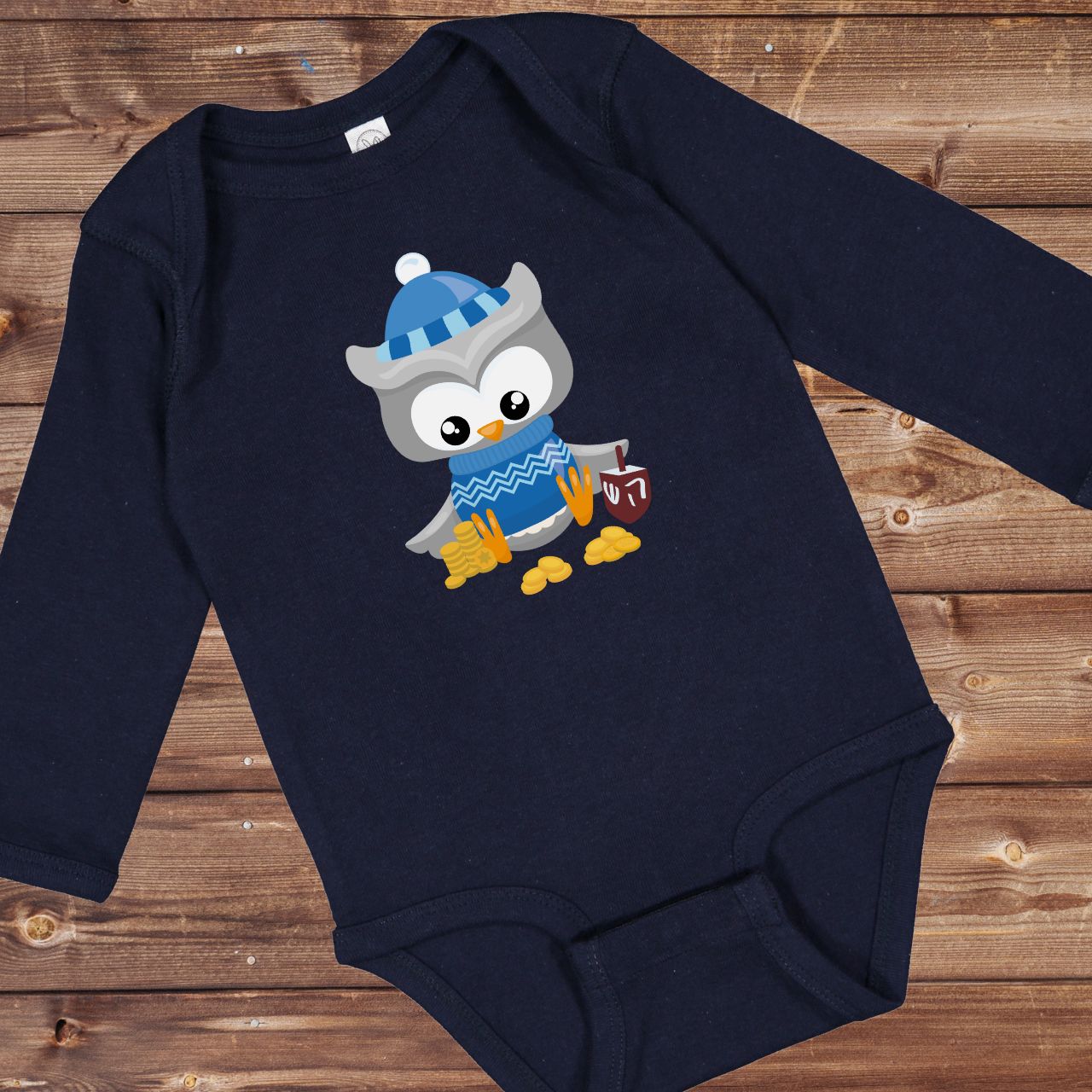 Hanukkah Owl Onesie, Hanukkah Onesie, Hannukah, Chanukkah, Happy Hanukkah, Gift for Jewish Baby, Dreidel, Gift for Hanukkah, Winter Owl