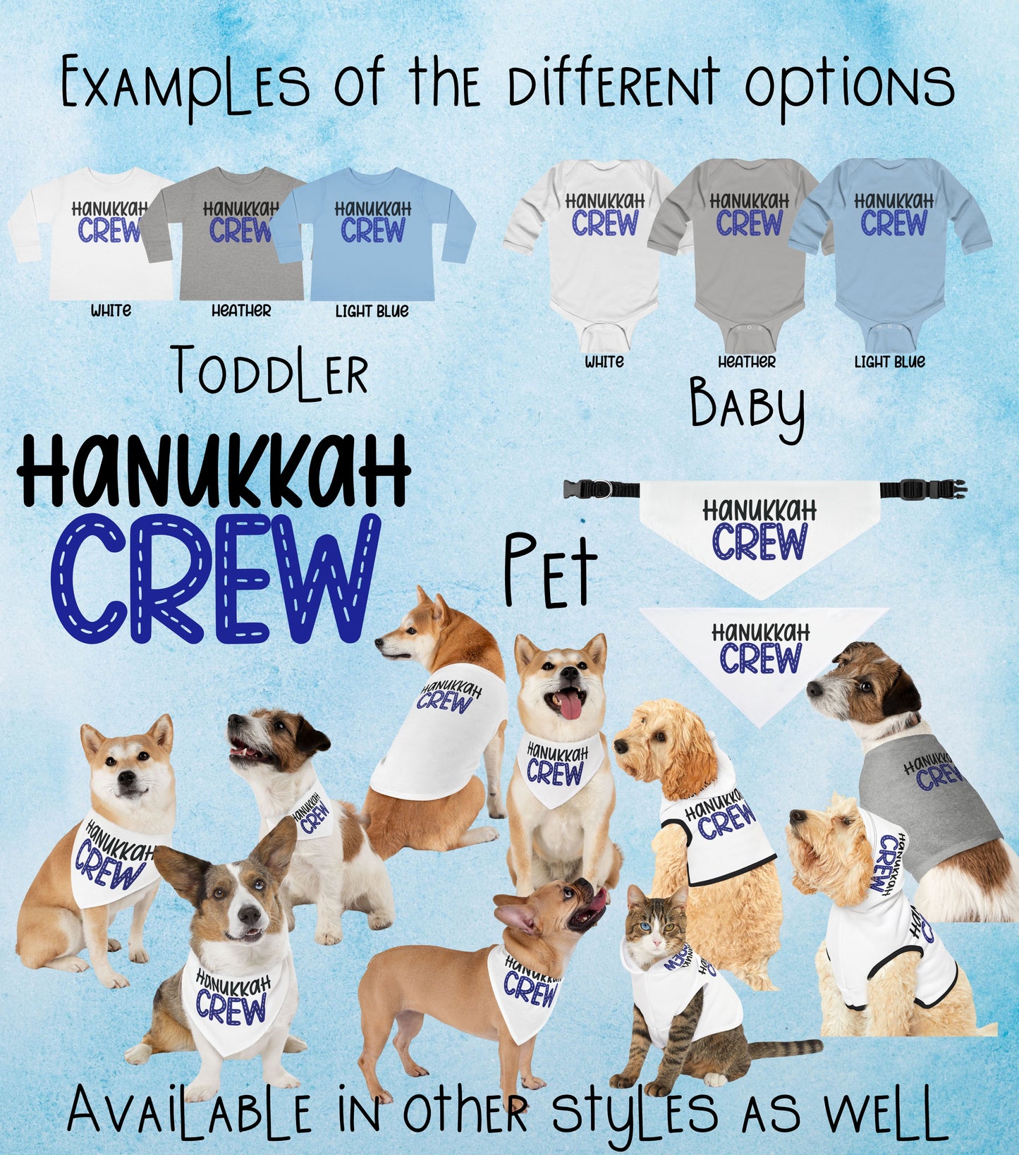 Hanukkah Crew Bib,Hannukah,Chanukkah, Happy Hanukkah, Gift for Jewish Baby,Hanukkah Present,Dreidel,Hanukkah Family Shirts,Hanukkah Matching