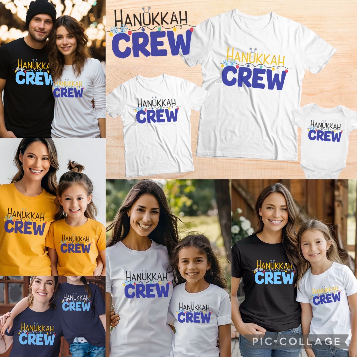 Hanukkah Crew Shirt, Hannukah,Chanukkah, Happy Hanukkah, Gift for Jews, Hanukkah Present, Dreidel, Hanukkah Family Shirts, Hanukkah Matching