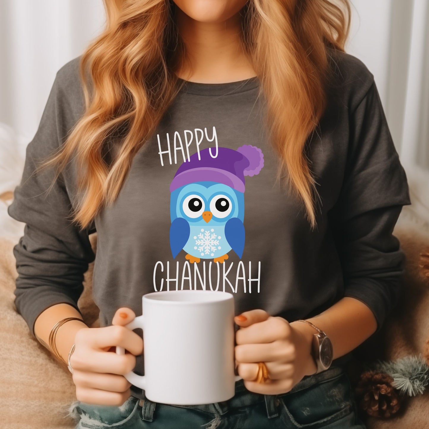 Chanukah Owl Unisex Tee, Hanukkah Long Sleeve Shirt, Men Women Shirt, Jewish Holiday Gift, Festival of Lights Top