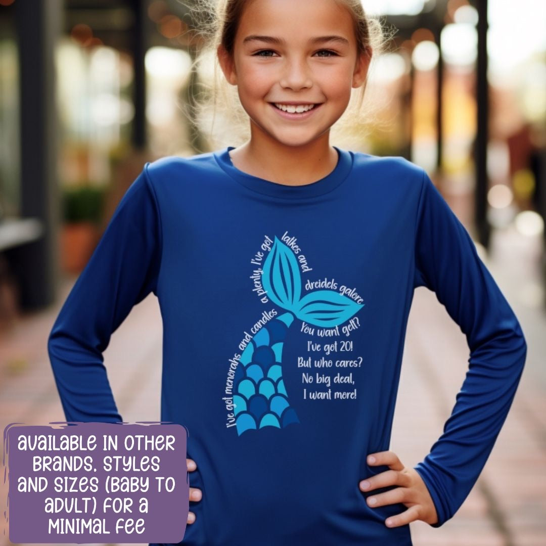 Hanukkah Mermaid, Hanukkah Shirt, Mermaid Shirt, Chanukkah Shirt, Happy Hanukkah, Gift for Jewish Girl,Gift for Hanukkah, Hannukah Shirt