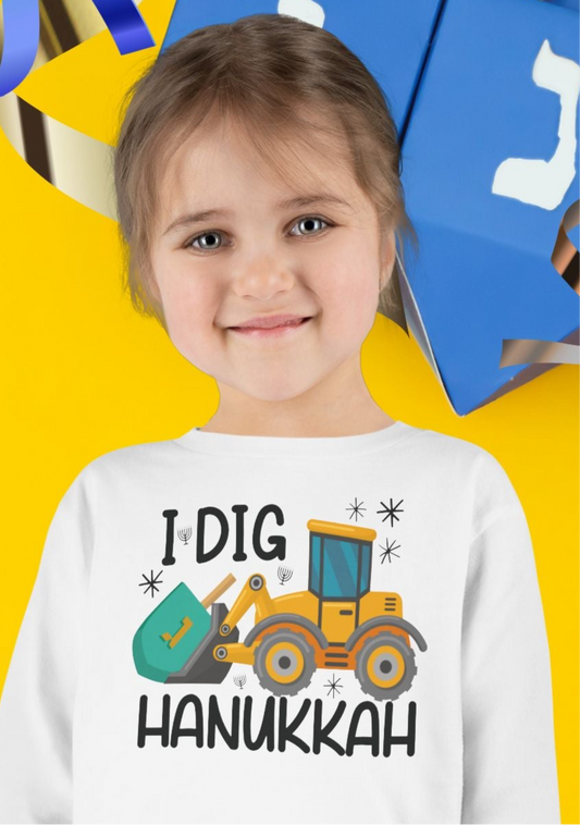 I Dig Hanukkah, Hanukkah Digger, Hanukkah Excavator, Hanukkah Shirt for Toddler, Hanukkah Shirt for Kid, Kids Hanukkah Tee, Happy Hanukkah