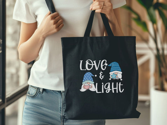 Hanukkah Love Tote Bag,  Hanukkah Bag, Chanukkah Bag, Happy Hanukkah, Festival of Lights, Gift for Jewish Person, Dreidels,Gift for Hanukkah