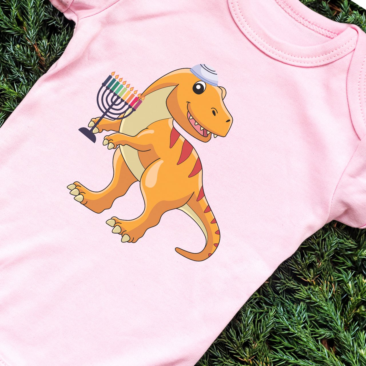 Hanukkah Dinosaur Onesie, Hanukkah Onesie, Hannukah Onesie, Happy Hanukkah, Gift for Jewish Baby, Gift for Hanukkah, Menorah