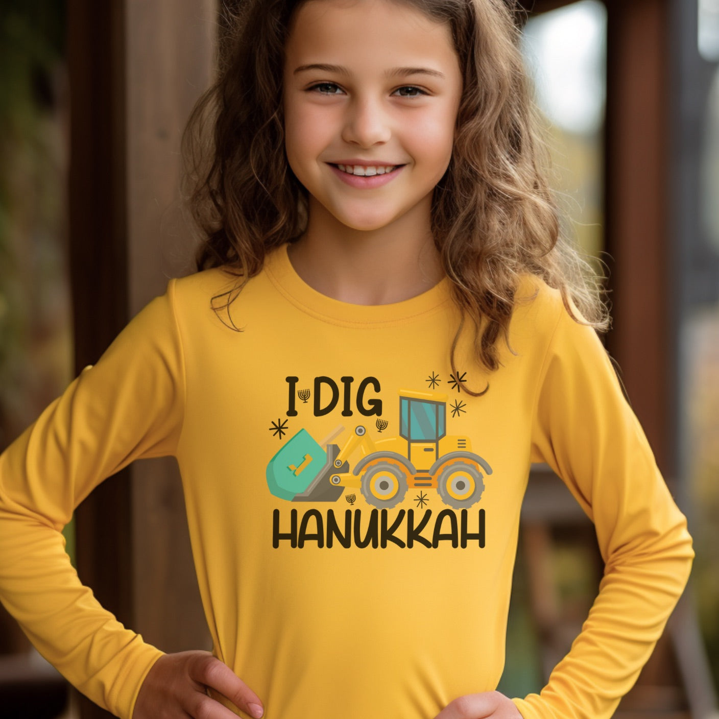 Hanukkah Shirt, Dreidel Digger Excavator, Hannukah, Chanukkah, Happy Hanukkah, Dreidel Shirt, Kids Hanukkah Shirt, Dreidels, Construction