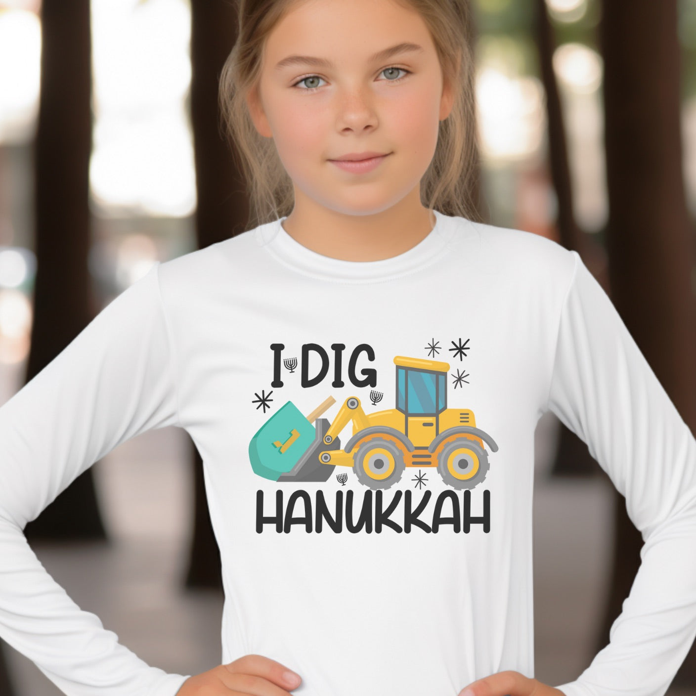 Hanukkah Shirt, Dreidel Digger Excavator, Hannukah, Chanukkah, Happy Hanukkah, Dreidel Shirt, Kids Hanukkah Shirt, Dreidels, Construction