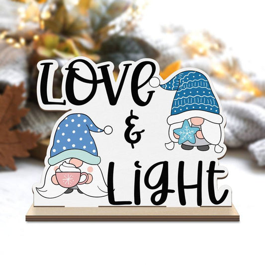 Hanukkah Gnomes Wood Standee, Hanukkah Decoration, Chanukah Decor, Chanukkah Decor, Gift for Hanukkah, Love and Light